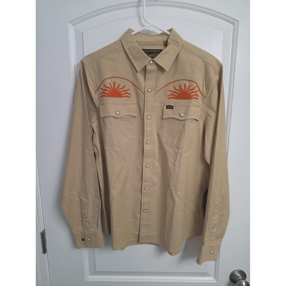 Howler Brothers Crosscut Deluxe Snapshirt El Sol Gold Size Small NEW